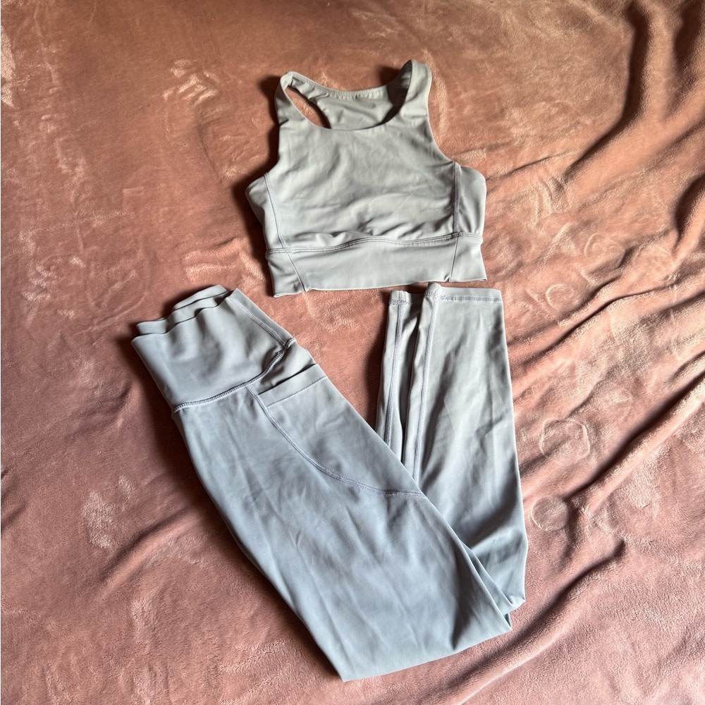 Light Blue Allfenix Sports Bra and Legging Set